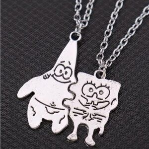 Unisex Stainless Steel Puzzle Necklace, Fun Cartoon Pendant NWT